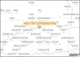 map of Hosťovce nad Bodvou
