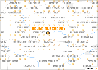 map of Houdain-lez-Bavay