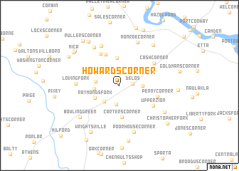 map of Howards Corner