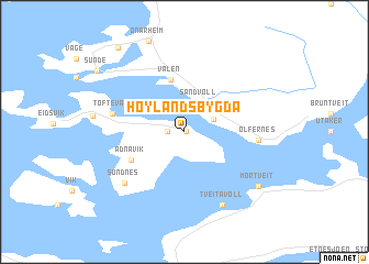 map of Høylandsbygda