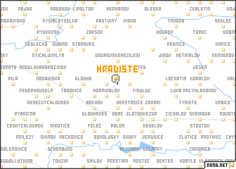 map of Hradiště