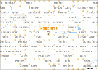 map of Hradiště