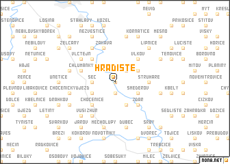 map of Hradiště