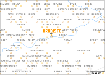 map of Hradiště