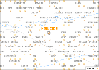 map of Hřivčice