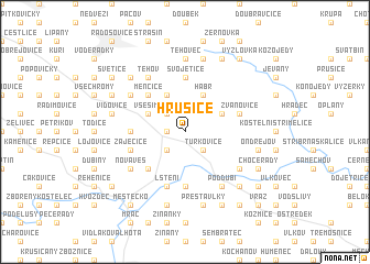 map of Hrusice