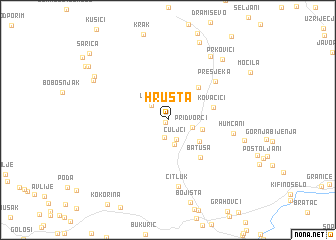 map of Hrušta