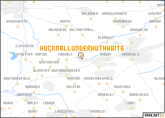 map of Hucknall under Huthwaite