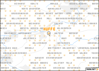 map of Hüffe