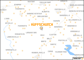 map of Huffs Church