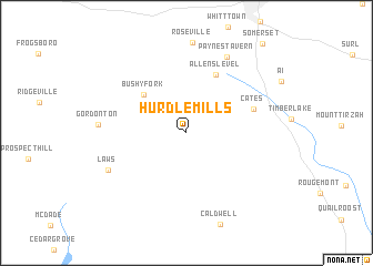 map of Hurdle Mills