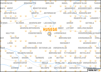 map of Hüsede