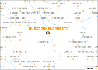 map of Huszárokelőpuszta