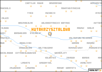 map of Huta Krzyształowa