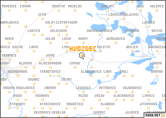 map of Hvozdec