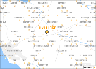 map of Hyllinge