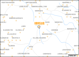 map of Ibagué