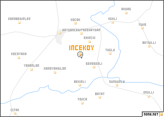 map of İnceköy