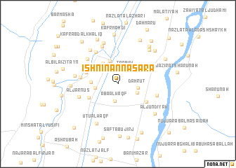map of Ishnīn an Naşārá
