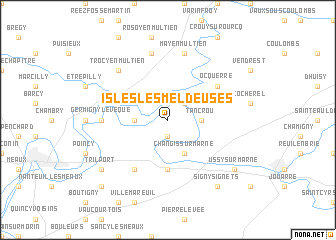 map of Isles-les-Meldeuses