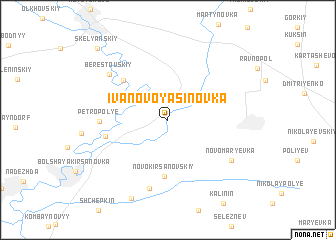 map of Ivanovo-Yasinovka