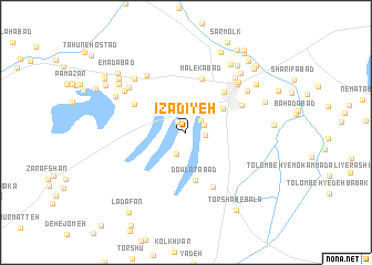 map of Īzadīyeh