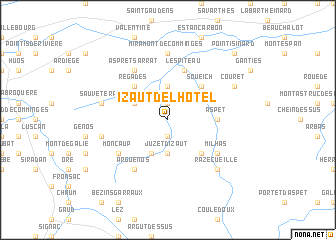 map of Izaut-de-lʼHôtel