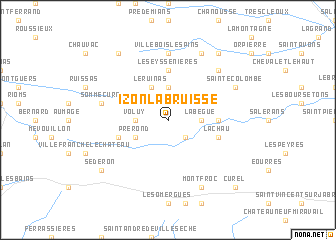 map of Izon-la-Bruisse