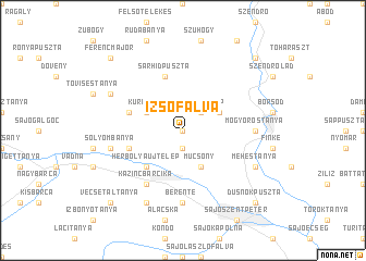 map of Izsófalva