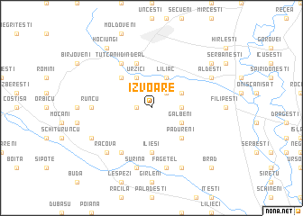 map of Izvoare