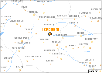 map of Izvoreni