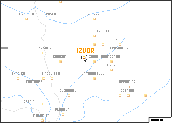 map of Izvor