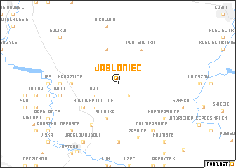 map of Jabłoniec