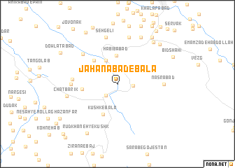 map of Jahānābād-e Bālā