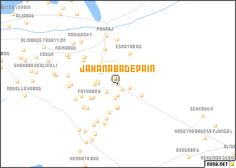 map of Jahānābād-e Pā\