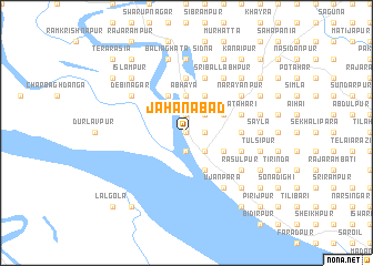 map of Jāhānābād