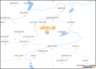 map of Jakeliai