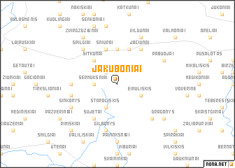 map of Jakūboniai