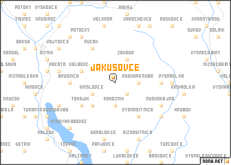 map of Jakušovce