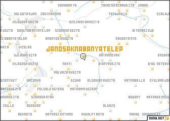 map of Jánosakna-bányatelep