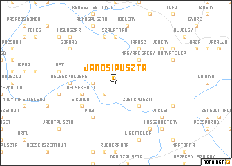 map of Jánosipuszta