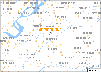 map of Japiānwāla