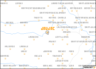 map of Jaujac