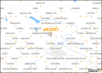 map of Jaźwiny