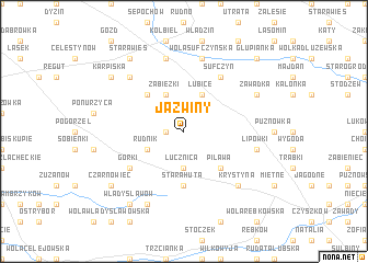 map of Jaźwiny