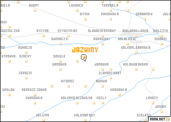 map of Jaźwiny