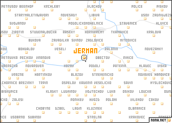 map of Jeřmaň