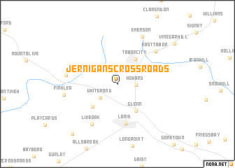 map of Jernigans Crossroads