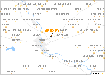 map of Jeuxey