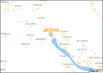 map of Ježević